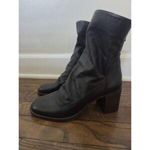 Chelsea And‎ Violet Leather Freedom Boots Womens 6 Biker Slayer Slouch Zips Nwt
